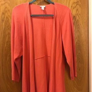 Chico’s 3/4 Sleeve Coral Sweater-Size 3